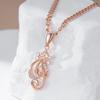 Shiny Natural Zircon Flower Pendant Necklace For Women Fashion  Rose Gold Color Ethnic Bridal Wedding Jewelry
