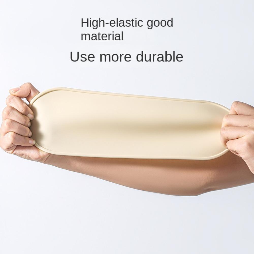 Washable Dish Draining Mat Oval Silicone Vanity Tray Soap Dispenser Tray  for Kitchen Bathroom