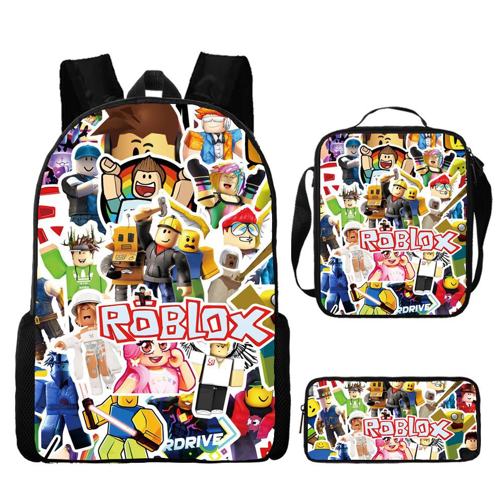 Roblox Student Schoolbag Korean Version Of Primary And Secondary School Backpack Ins Style Fashion Trend Backpack Three-Piece Set
