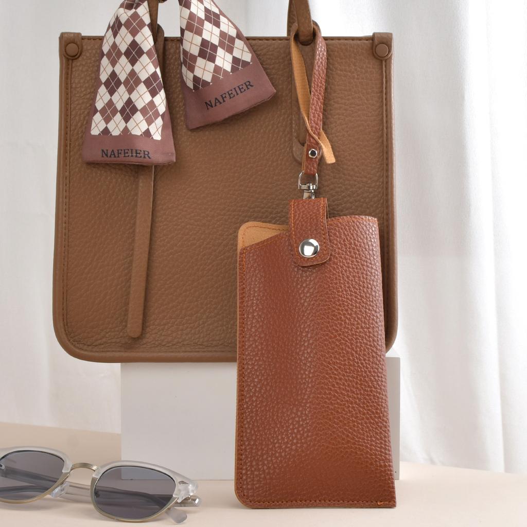 Portable Soft Eyeglasses Pouch Pu Leather Anti-Scratch Wrist Strap Storage Bag For Sunglasses Reading Glasses Bag Gift