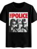 Retro Rock Band Graphic T-shirt - Summer Casual Crew Neck Polyester Tee with "The Police" Band Print