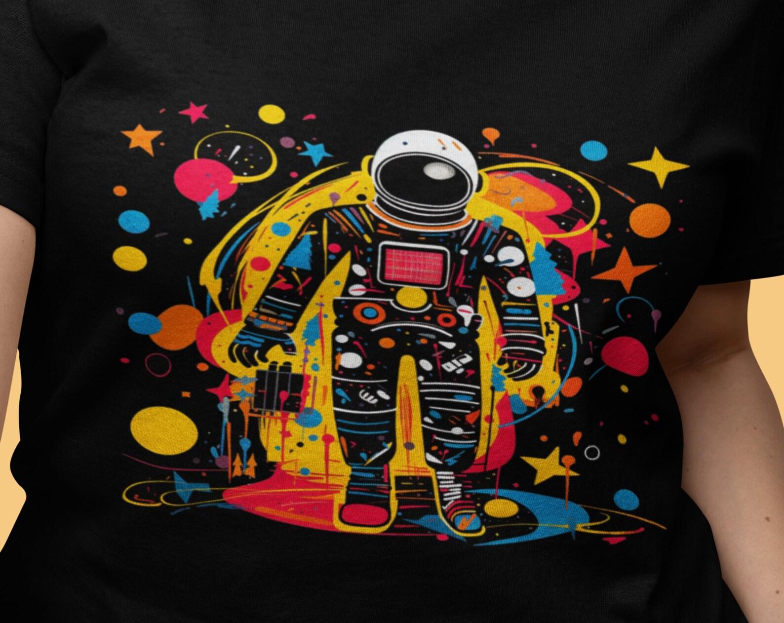 Cosmic Astronaut T-Shirt: Galactic Dreams Heavy Cotton Tee 4XL