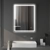 90 x 70cm LED Badkamerspiegel met Verlichting, Dimbaar Make-upspiegel, Kaptafelspiegel met 3 Kleuren, Slimme Touch, Anti-Mist