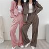 Women's Khaki Summer Suit Set: High Waist, Slimming Straight-Leg Pants, Professional Slim Fit, Versatile Temperament