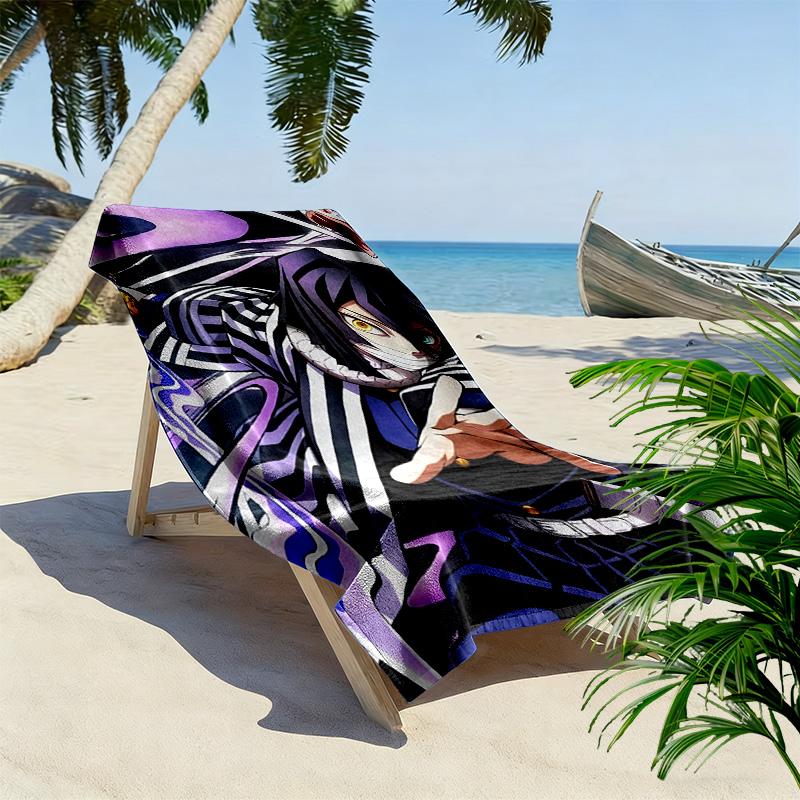 Anime Snake Demon Slayer 2D Flat Print Beach Towel, Large Soft Quick Dry Towel for Beach Camping Swimming.MSTJ0918184