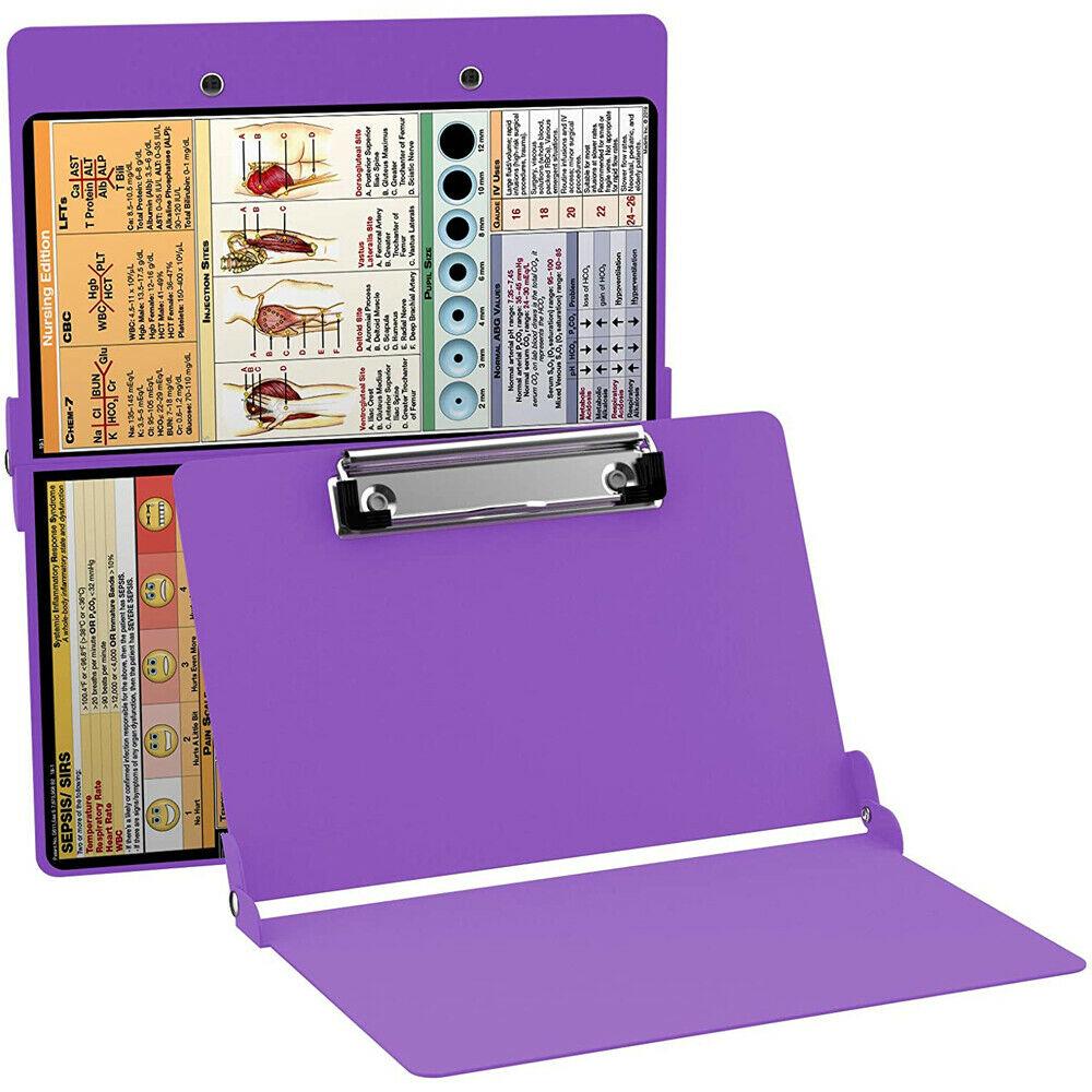 New Style Clipboard Nursing Edition Aluminium Alloy Folding Nursing Clipboard With Quick Reference Sheet Writing Pad