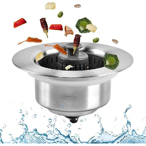 3 in 1 Kitchen Sink Drain Strainer, with an Extra Basket Strainer Stainless Steel Sink Strainer Bounce Core Replacement Part(Silver) серебряный