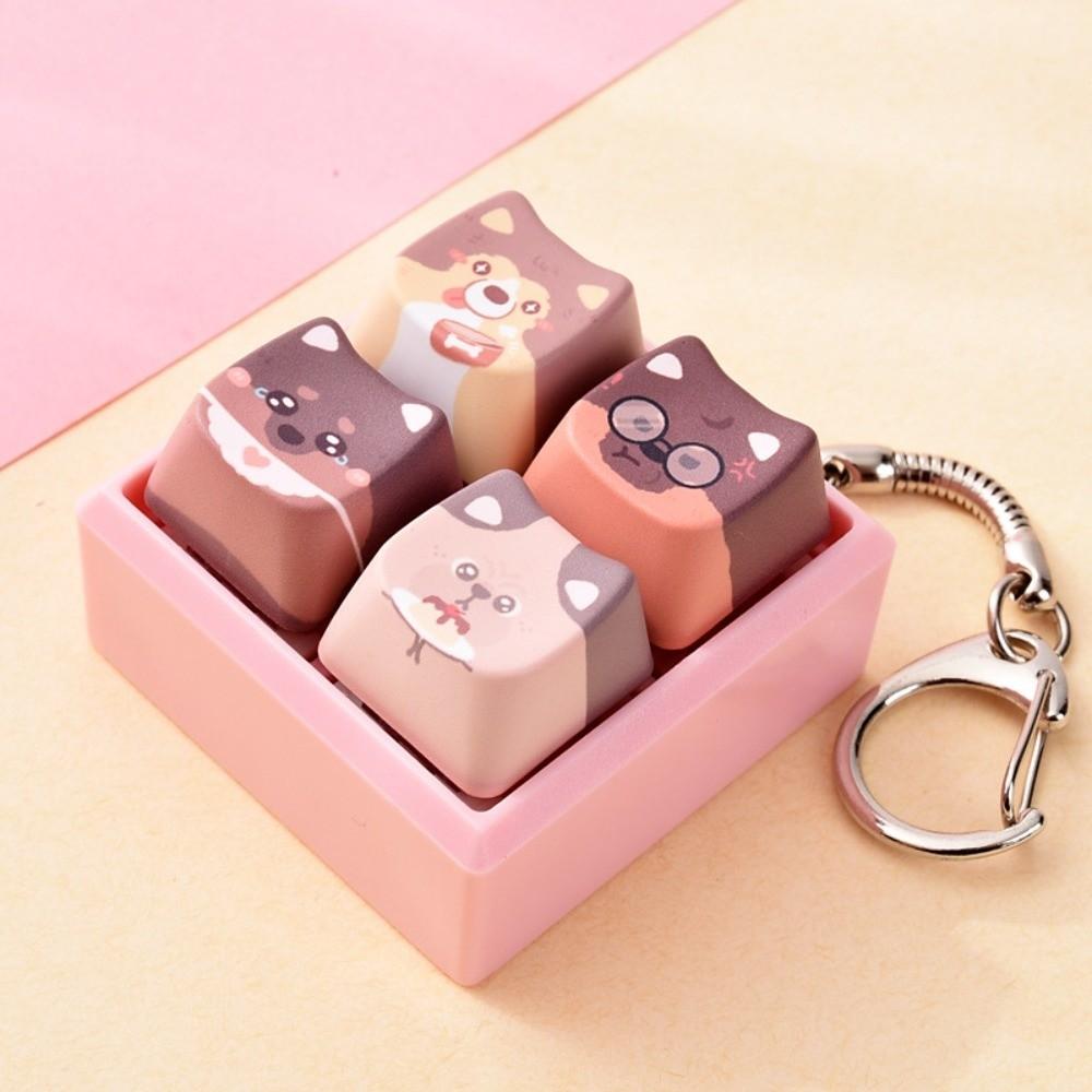 Kawaii Fidget Toy Keychain Relax Button Mechanical Keyboard Keying Puppy Fans
