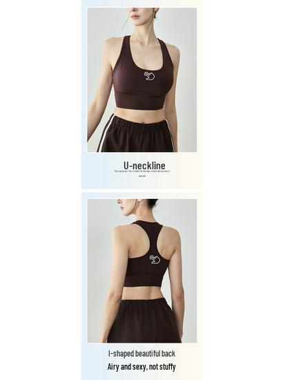 Women's Summer Slimming Racerback Yoga Bra with Chest Pads - Beautiful Back Design