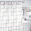 Cortina de Chuveiro Quadrada Elegante com Estampa Xadrez e Ganchos, Impermeável e Espessada, Capa de Banho para Espaços Modernos