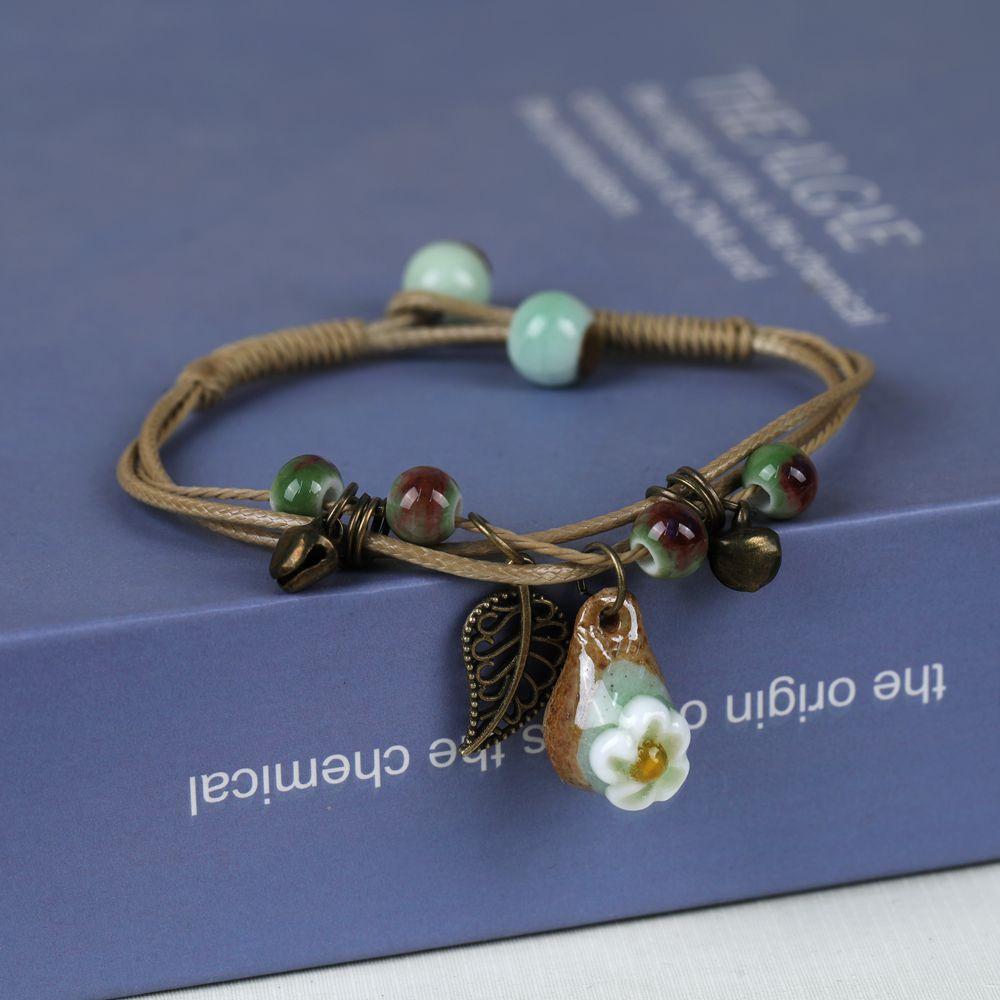 Broken Bridge Ceramic Floral Handmade Bracelet - Women's Fashion Jewelry
