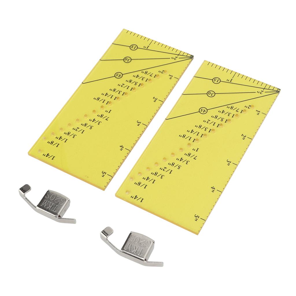 2set Seam Guide Ruler Strong Magnetic Stainless Steel Transparent Acrylic Yellow Ruler Positioning