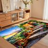 Mediterranean Village Sunset Garden Area Rug Non Slip Soft Floor Carpet for Living Room Bedroom Entryway Vibrant Scenic Decor