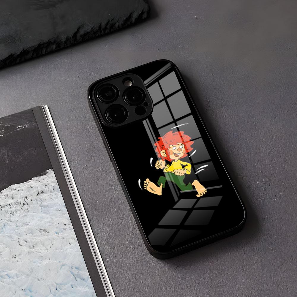 Custodia per Telefono M-Meister E-Eder Und Sein P-Pumuckl Per IPhone 17 Air 16 E Pro Max 15 14 13 Mini 12 Pro 11 Max Plus Copertura in Vetro Nero