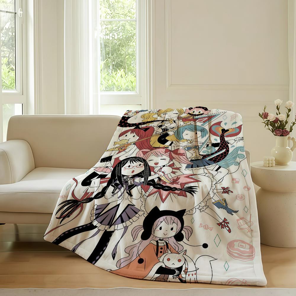 Anime Puella Magi Madoka Magica Blanket For Sofa Office Bed Plane Travel Sleep Read Relax Camping Soft And Warm