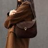 2026 A/W Matte Leather Saddle Bag - Women's Genuine Nubuck Underarm Crossbody Purse, Versatile Shoulder Bag for Ladies