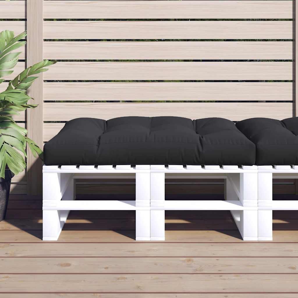 Black Pallet Cushion 120 X 80 X 12 Cm Fabric