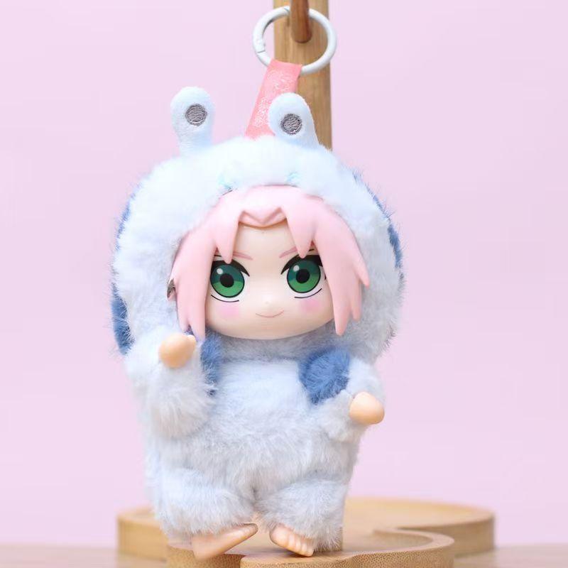 Naruto Tailed Beast Series Plush Toys Cute Sasuke Sakura Vinyl Dolls Kawaii Gaara Hinata Kakashi Bag Keychains For Birthday Gift