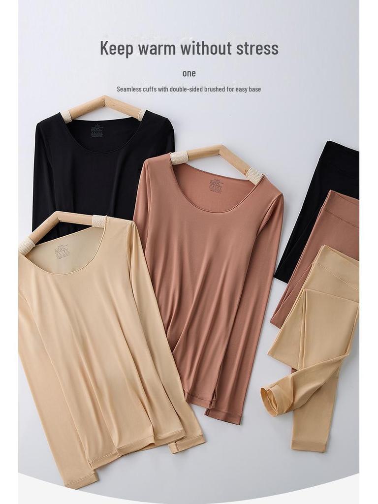 High-Elasticity Moisturizing Tummy-Control Ultra-Thin Warm Autumn/Winter Women's Underwear Top