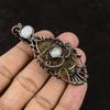 Evil Eye Fluorite Gemstone Pendant Copper Wire Wrapped Pendant Moonstone Jewelry Handmade Copper Wire Jewelry Evil Eye Pendant Birthday Gift