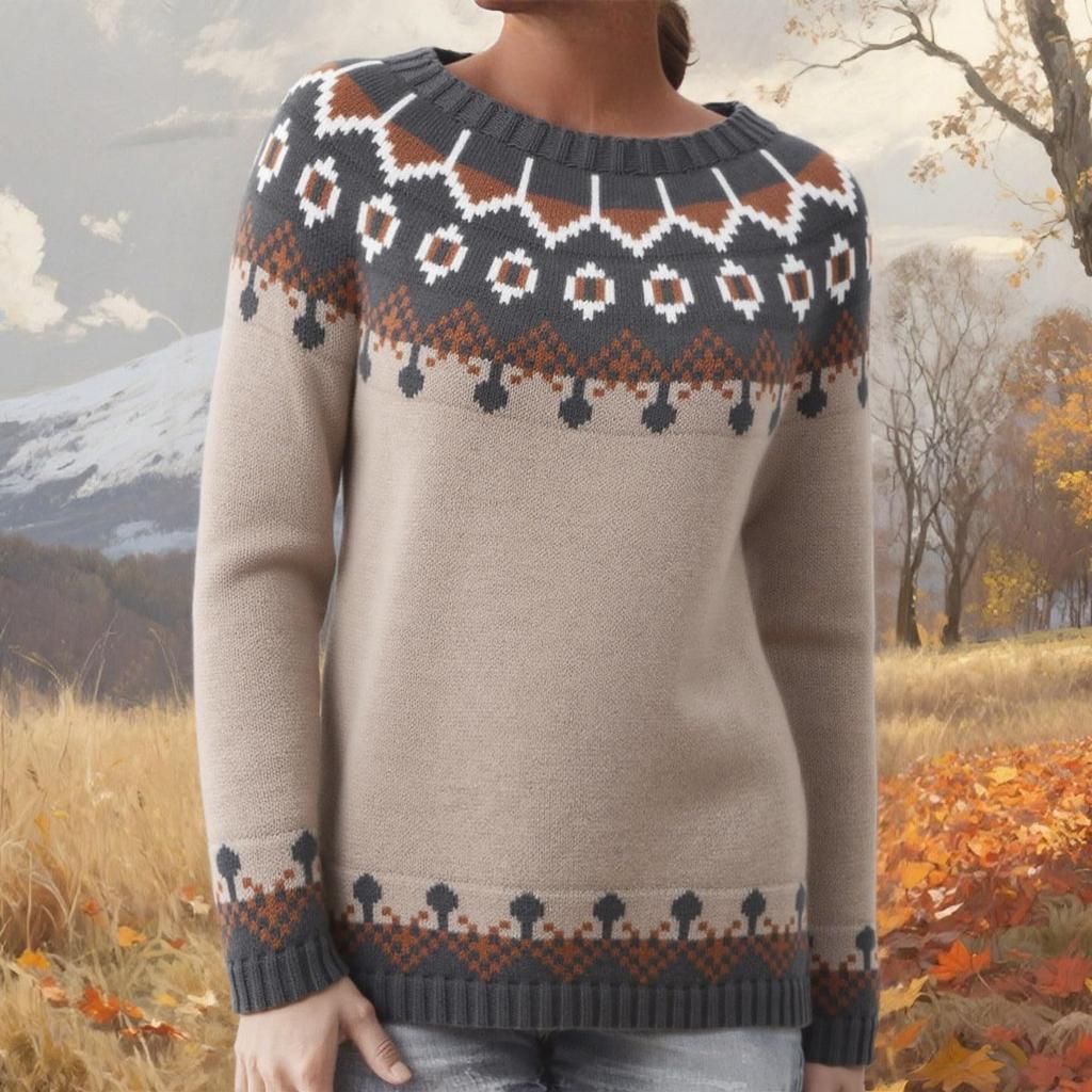 Damenmode-Pullover, Rundhalsausschnitt, lockerer Pullover, langärmliger Strickpullover