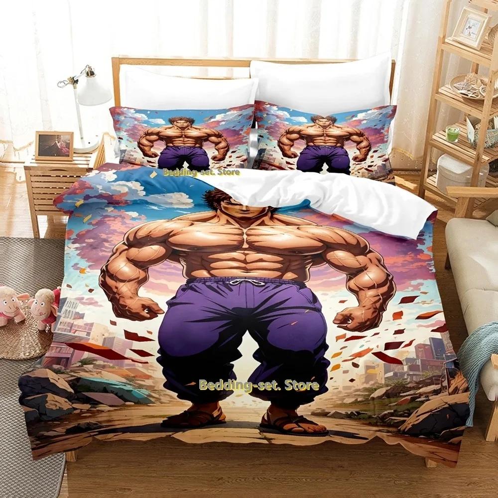 

Комплект постельного белья Baki Hanma, односпальная кровать, двуспальная кровать размера «king-size», комплект постельного белья для взрослых и детей, комплект простыней с 3D-принтом в стиле аниме 70x133cm 2pcs