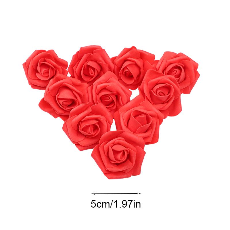 20/50Pcs 5cm Foam Rose Head Artificial Teddy Bear Roses Flower Handmade DIY Gift Decoration Wedding Party Christmas Home Decor