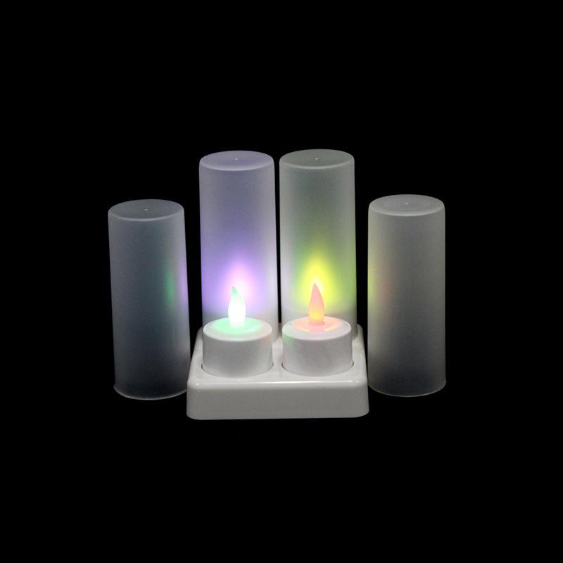 4-Pack Rechargeable LED Candles led Lamp Flameless Tealight Xmas Christmas Valentine Wedding Church Home Table Decoration