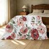 Maternity Flannel Blanket,Non-Pilling Floral Cozy Soft Warm Throw for Home, All Season, Christmas & Halloween