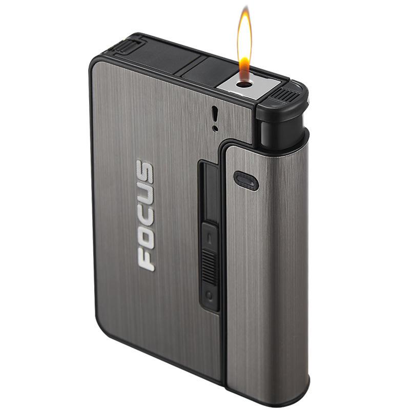 Creative Detachable JD001 Cigarette Case with Refillable Lighter, Holds 10 Cigarettes