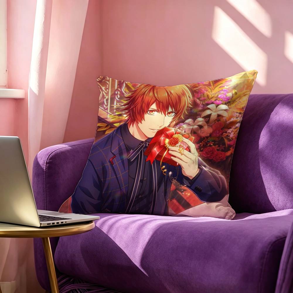 UUta no Princesama Ittoki Otoya Square DoubleSided printed Pillow Case Bedroom Bedside Pillow Sofa Cushion Cover
