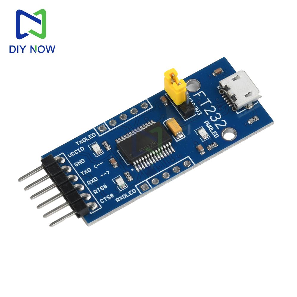 USB to TTL FT232 Serial Converter Adapter Module Kit 3.3V 5V FT232RL Breakout Mini USB to TTL Adapter Board for Arduino
