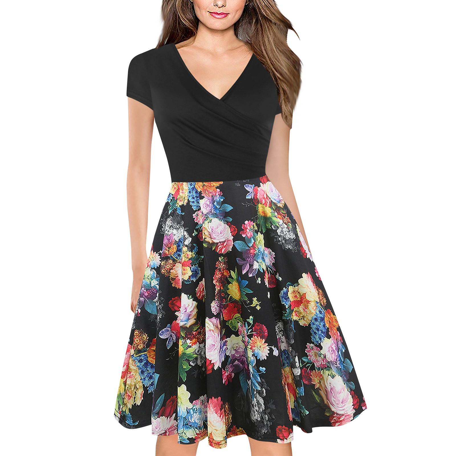 

Женское облегающее платье с коротким рукавом и v-образным вырезом, плиссированным поясом и большим подолом XL розовый