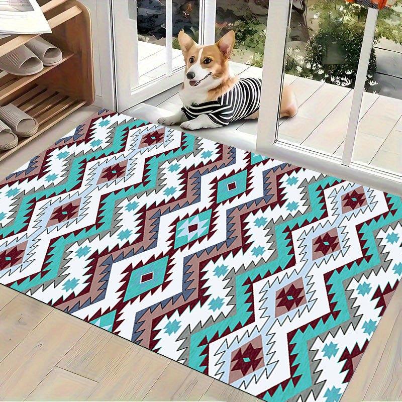 Cheerful Blossom Pet Friendly Doormat Artistic Floor Mat Living Room Bedroom Hallway Decoration Gift for Dog Owners