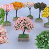Dollhouse Mini Artificial Tree Willow Maple Tree Cherry Tree Model Ornaments Garden Decorations
