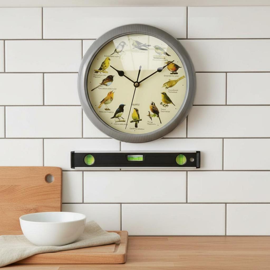 Artistic Bird Illustration Round Wall Clock Precision Quartz Mechanism Unique