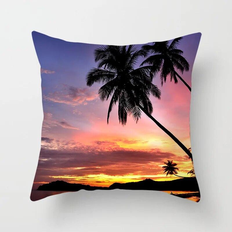 Beach Landscape Natural Scenery Printed Throw Pillow Cover Sofa Decoration Car Office Seat Cushion  Home Decor