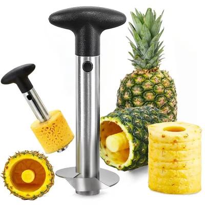 Nerezový kráječ ananasu s vykrajovačem jádřince, extraktor ananasu, spirálový loupák na ananas, jednoduchý kuchyňský nástroj