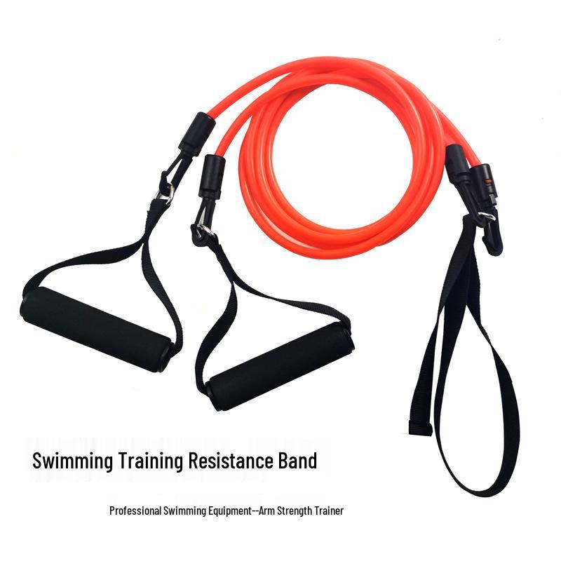 Elastic Multifunctional Resistance Band for Arm Training and Freestyle Sculling with Hand Paddles