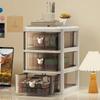 Cartoon Multi-Layer Desktop Organizer Tabletop Storage Box with Dustproof Drawer for Office Desk Stationery Cosmetic Storage