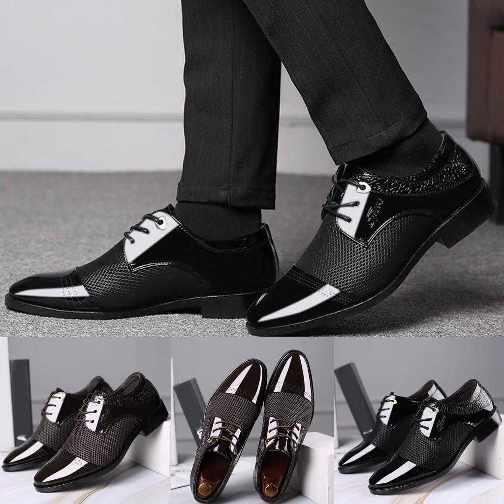 

Мужская кожаная обувь на шнуровке в деловом стиле, повседневная удобная свадебная обувь, мужская костюмная обувь