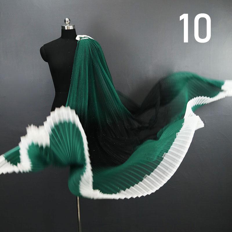 Gradient Plissee Mesh Stoff Akkordeon Plissee Stoff Für DIY Kleid Bühne Kostüm Hanfu Mode Hintergrund Decor Designer Stoff