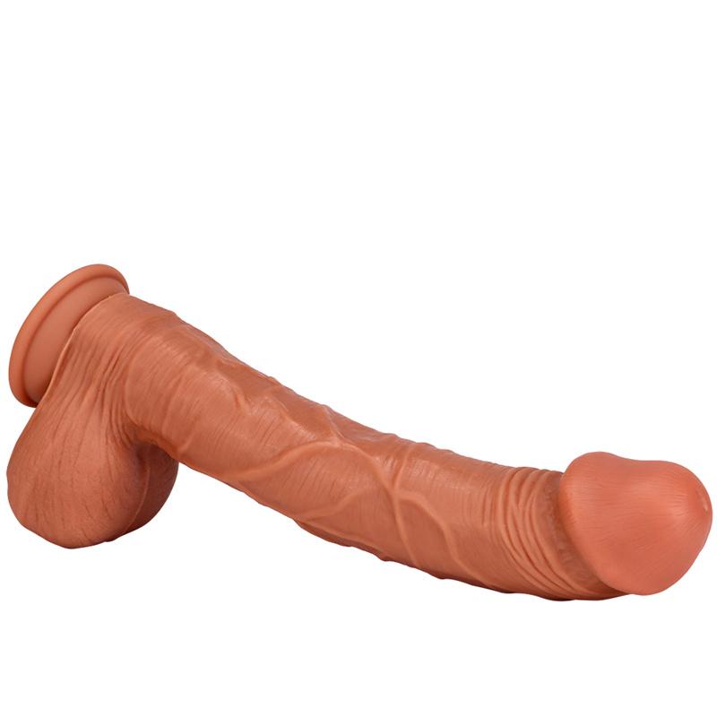 Kvinnelig dobbeltlags silikon Super lang penis Big Mac Simuleringsdildo Super tykk Super Big Dildo