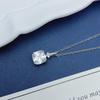 S925 Sterling Silver Square Cubic Zirconia Necklace: Korean Style, Light Luxury, Versatile Women's Fashion
