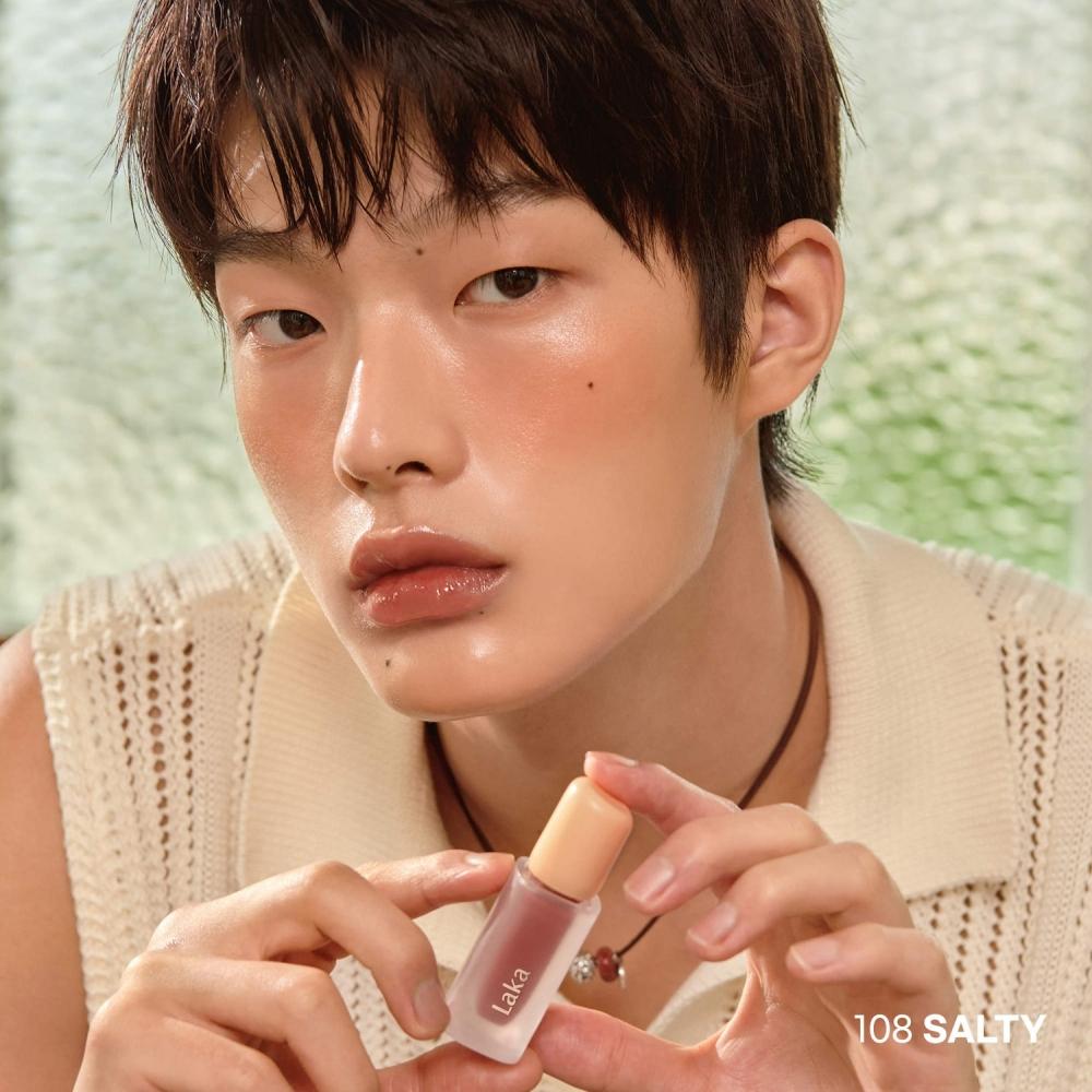 Laka Fruity Glam Tint Hydrating Long Lasting Lip Stain 0.15 Oz 4.5 Ml 108 Salty Muted Brick