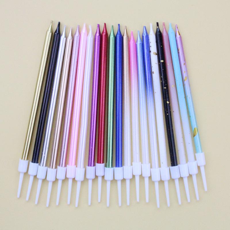 Single A8 Series Birthday Candle Creative Party Straight Pencil Gold Silver Gradient Gold Point Candle
