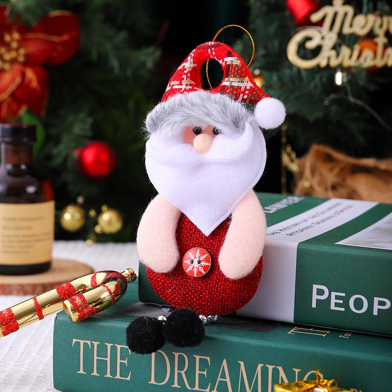 1PC Small Santa Claus Snowman Doll Christmas Tree Ornament Decoration Happy New Year Doll Hanging Pendant Decor For Home