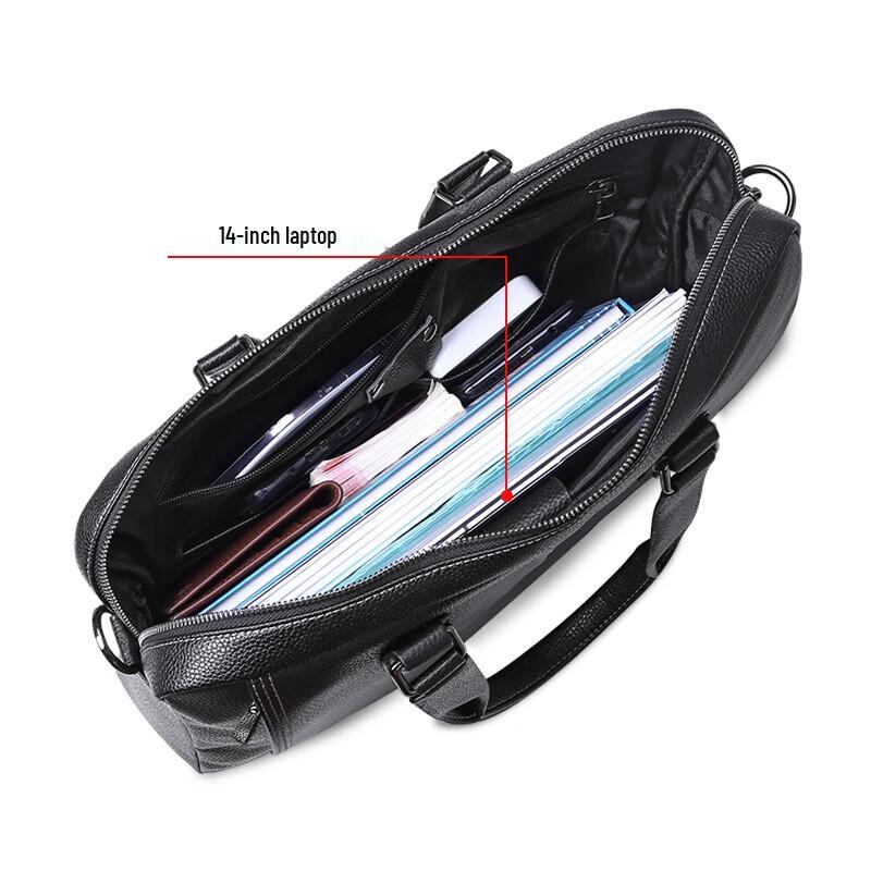 SCHWARZETIENNE Men's Genuine Leather Business Briefcase