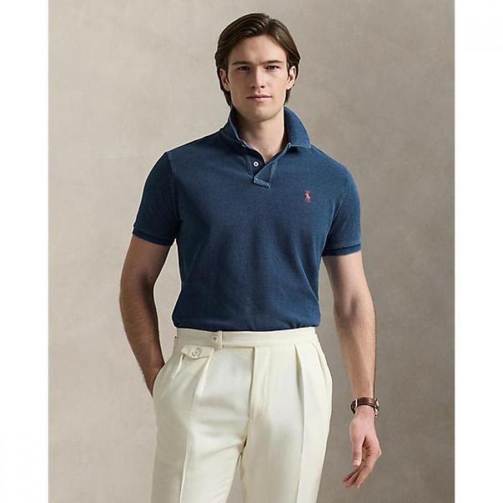 Polo Ralph Lauren Mens Custom Slim Fit Indigo Mesh Polo Shirts Mnpokni1n823237400 XS