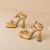 Women's High-heeled Sandals Summer New Sexy European and American Style Waterproof Table Large Size Open-toed Sandals